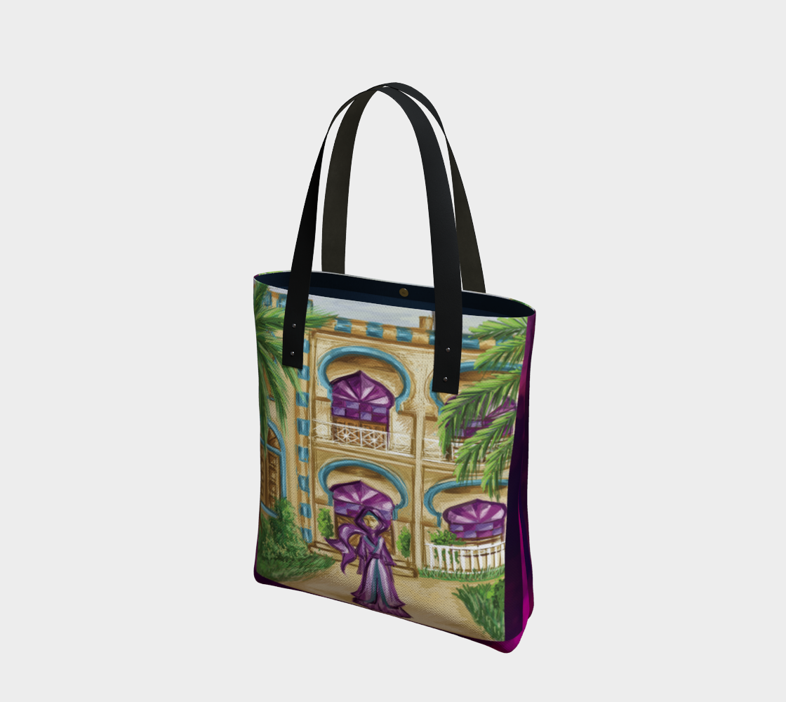 Color Windows Tote Vegan Leather Straps