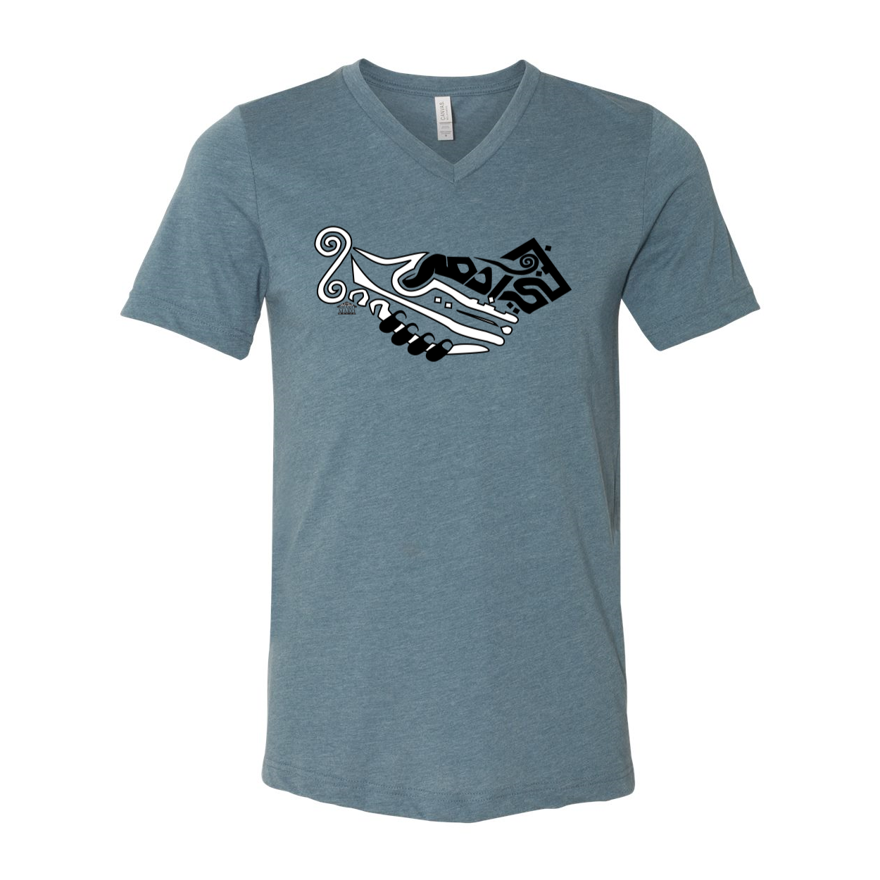 Arabic Calligraphy "Children of Adam" Unisex Short Sleeve V-Neck Jersey Tee