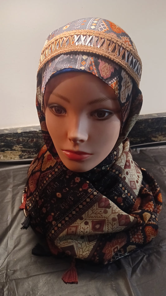 Shako Mako Hijab Brown Texture
